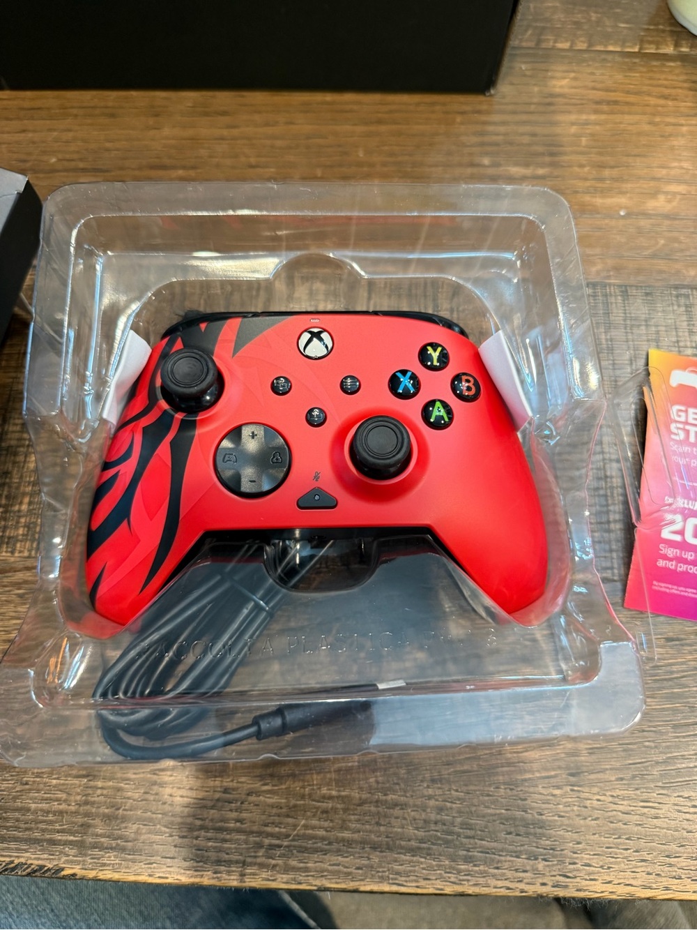 Wired Controller - Red with Black Tribal Accent